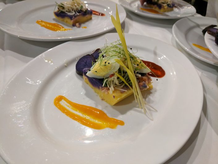 Peruvian Causa and Smoked Trout at the Farm Dinner
