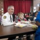 Jackson Police Chief Matt Heins talks with students