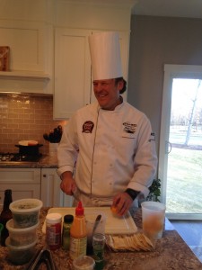 Chef Matt Quist prepping