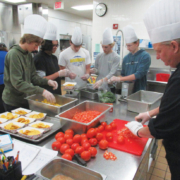 students cooking at marshall high school